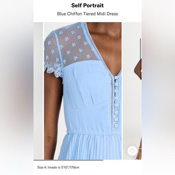Self Portrait
Blue Chiffon Tiered Midi Dress - Picture 5 of 8